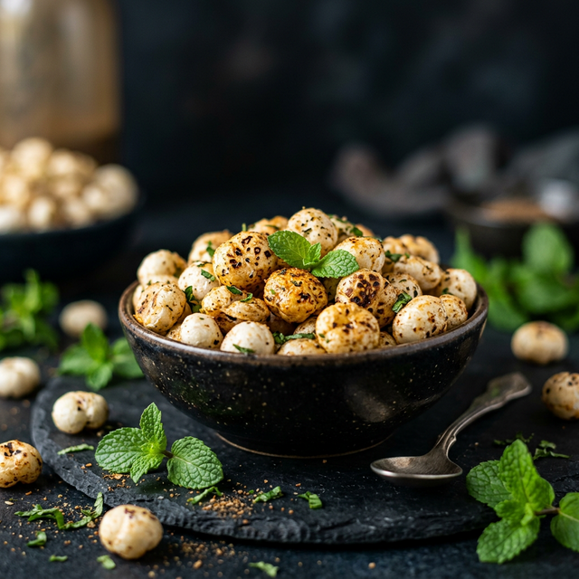 Pudina Mint Makhana — roasted foxnuts with fresh mint flavour